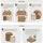 Artiss Accordion Folding Paper Stools Set 2 Pack Natural Kraft with Cushions Hexagon Honeycomb 100KG