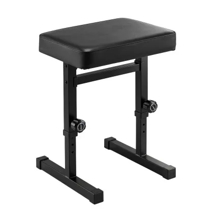 Alpha Adjustable Piano Bench H-Shape Heavy Duty PVC Foam Padded Seat Black 46 to 58.5cm Height Iron Frame