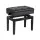Alpha Adjustable Piano Bench Wooden Keyboard Seat with Storage, Padded 110kg Capacity, Tufted Black