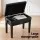 Alpha Adjustable Piano Bench Wooden Keyboard Seat with Storage, Padded 110kg Capacity, Tufted Black