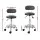 Artiss Salon Stool Swivel Chair - Black PU Leather, Adjustable Height, 360° Rotation, 5 Wheels, Chrome Base