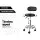 Artiss Salon Stool Swivel Chair - Black PU Leather, Adjustable Height, 360° Rotation, 5 Wheels, Chrome Base
