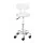 Artiss Salon Stool Swivel Chair - White, PU Leather, Adjustable Height, 360° Rotation, with Backrest & Wheels