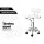 Artiss Salon Stool Swivel Chair - White, PU Leather, Adjustable Height, 360° Rotation, with Backrest & Wheels