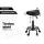 Artiss Salon Stool Saddle Swivel Chair, PU Leather, Black, Adjustable Height 50-67cm, Comfort & Style for Any Space