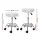 Artiss 2 White Salon Stools - Round Swivel Chair with PU Leather, Chrome Base, 360° Rotation & Adjustable Height