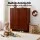 Artiss 5 Tier Bamboo Shoe Cabinet with Adjustable Shelves Walnut Fluted Doors Soft Close Hinges