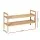 Artiss Shoe Rack Cabinet, Bamboo, Pine, 70x40x25.5cm - Stylish 2-Tier Storage Organiser for 6 Pairs, Easy Assembly