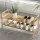 Artiss Shoe Rack Cabinet, Bamboo, Pine, 70x40x25.5cm - Stylish 2-Tier Storage Organiser for 6 Pairs, Easy Assembly