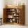 Artiss Bamboo Shoe Rack Cabinet 7 Tier 30 Pair Storage Cupboard Natural 117x33x115cm MDF Frame Magnetic Doors