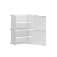 Artiss Stackable Shoe Rack DIY Set of 2 – Eco-Friendly White Storage Cubes, Water-Resistant, 40x30x62cm, Steel Frame
