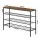 Artiss Bob 4-Tier Shoe Rack, Walnut & Black, Industrial Style, Metal Frame, 100x30x75cm, Holds 15 Pairs, Easy Assembly