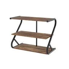 Artiss Sawyer 3-Tier Shoe Rack Cabinet - Black, Industrial Style, E1 Particle Board, Holds 9 Pairs, 65x33.5x51.5