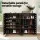 Artiss 2‑Piece Black Console Table with Charging Station and Ventilated Shoe Cabinet Set 100x30x80cm