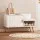 Artiss Shoe Rack Cabinet Bench, Particle Board, White, 80x36x48cm, Elegant Entryway Solution with PU Leather Seat