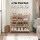 Artiss 4 Tier Shoe Rack Bamboo Storage Organiser for 12 Pairs with Curved Handles and Anti-Tip Kit Pine