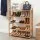 Artiss 5 Tier Shoe Rack Bamboo Storage Organiser Stores Up to 15 Pairs with Anti-Tip Kit Pine Curved Handles