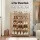 Artiss 5 Tier Shoe Rack Bamboo Storage Organiser Stores Up to 15 Pairs with Anti-Tip Kit Pine Curved Handles