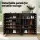 Artiss Shoe Rack Storage Cabinet 5-Tier Black, 20 Pairs, Engineered Wood, Adjustable Shelves, 86x60x33cm, Slatted Doors