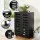 Artiss Shoe Rack Storage Cabinet 5-Tier Black, 20 Pairs, Engineered Wood, Adjustable Shelves, 86x60x33cm, Slatted Doors