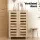 Artiss Alster 5-Tier Shoe Rack Cabinet for 20 Pairs - Pine/White, Adjustable Shelves, Ventilated Doors, 60x33.5x