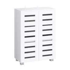 Artiss Alster 5-Tier Shoe Rack Cabinet, White, 20 Pair Capacity - Adjustable Shelves, Ventilated Doors, 60x33.5x87cm