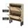 Artiss Lunar Shoe Rack Cabinet - 2 Drawers, Real Rattan, 6 Pairs Storage, 60x17x90cm, Pine & Black, Wall-Mount