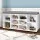 Artiss Shoe Rack Storage Cabinet Bench, Particle Board, White/Grey, 102x30x48cm, 10 Compartments, Cushioned Seat