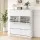 Artiss 2-Piece Shoe Cabinet Storage Organiser with 4 Flip Drawers Adjustable Shelves White Entryway Set