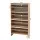 Artiss 8-Tier Narrow Shoe Cabinet White and Pine 80 x 35 x 154 cm Slim Hallway Storage Unit 4 Flip Doors