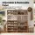 Artiss 8-Tier Narrow Shoe Cabinet White and Pine 80 x 35 x 154 cm Slim Hallway Storage Unit 4 Flip Doors