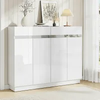 Artiss Lydia Shoe Rack Cabinet: 24-Pair Storage, Adjustable Shelves, High-Gloss Finish, White