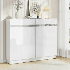 Artiss Lydia Shoe Rack Cabinet: 24-Pair Storage, Adjustable Shelves, High-Gloss Finish, White
