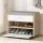 Artiss White Shoe Rack Cabinet Bench - 8 Pair Capacity, Adjustable Shelves, Particle Board, 60x34x50cm, Easy Assembly