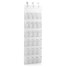 Artiss Over Door Shoe Organiser 24 Pockets 6 Tiers White