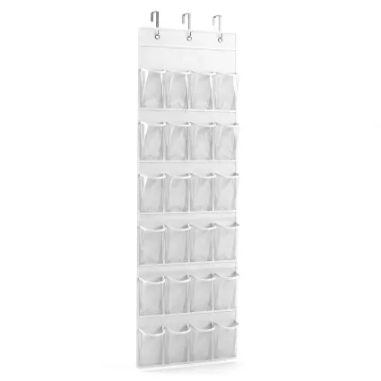 Artiss Over Door Shoe Organiser 24 Pockets 6 Tiers White