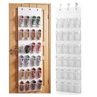 Artiss Over Door Shoe Organiser 2 Pack 24 Pockets 6-Tier White