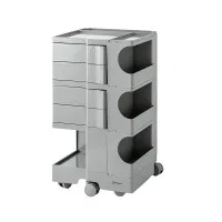 ArtissIn Storage Trolley Bedside Table, PP Material, Grey, 41x43.5x73.5cm, 5-Tier Boby Replica with Wheels,
