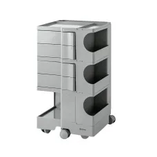 ArtissIn Storage Trolley Bedside Table, PP Material, Grey, 41x43.5x73.5cm, 5-Tier Boby Replica with Wheels,