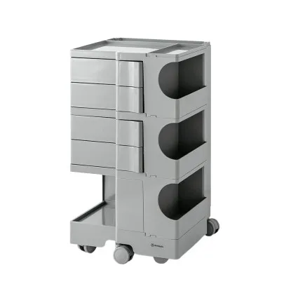 ArtissIn Storage Trolley Bedside Table, PP Material, Grey, 41x43.5x73.5cm, 5-Tier Boby Replica with Wheels,