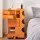 ArtissIn Storage Trolley Bedside Table, PP Material, Orange, 41x43.5x73.5cm, 5-Tier Boby Replica with Wheels