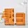 ArtissIn Storage Trolley Bedside Table, PP Material, Orange, 41x43.5x73.5cm, 5-Tier Boby Replica with Wheels
