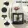 Gardeon Corner Shower Stool Side Table HDPE Bathroom Bench with Storage Shelf 150kg Capacity Black Adjustable Feet