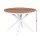 Gardeon 108cm Round Outdoor Dining Table WPC Teak Look Slatted Top Aluminium X Base Seats 4-6 People
