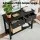 Artiss 80cm Console Table with Two Drawers Open Shelf Black Minimalist Storage Furniture