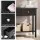 Artiss 80cm Console Table with Two Drawers Open Shelf Black Minimalist Storage Furniture