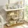 Artiss Console Table 105cm Marble Effect Top White Gold 4-Tier Open Shelving Metal Frame Slim Design
