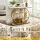 Artiss Console Table 105cm Marble Effect Top White Gold 4-Tier Open Shelving Metal Frame Slim Design