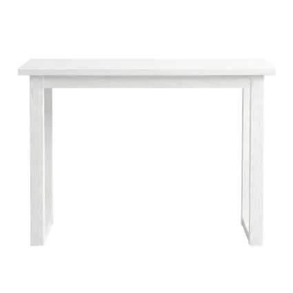 Artiss 110CM White Console Table – Minimalist Design, Wood Grain Surface, Ski-Leg Structure, Anti-Topple Safety