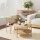 Artiss Console Table 124CM Pine with Straw Rope Metal Bars, 2-Tier Storage, MDF Top, Rustic Entryway Hallway
